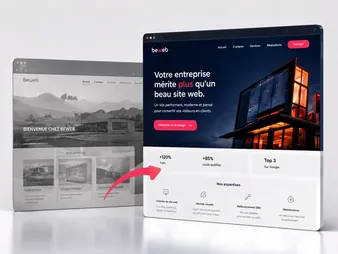 Refonte de site web professionnel avec comparaison avant et après modernisation