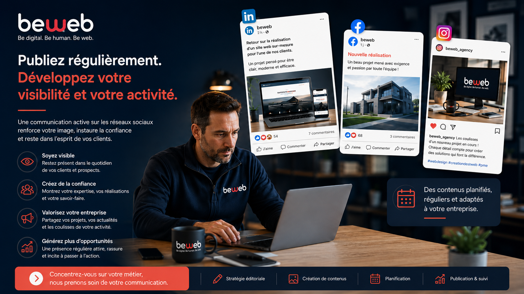 Création de publications pour les réseaux sociaux d'une entreprise