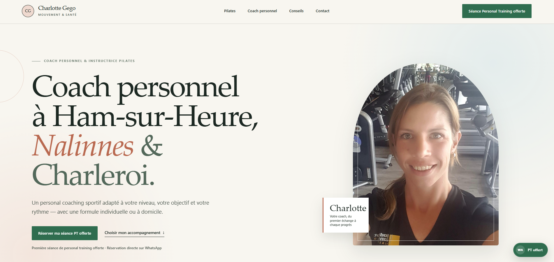 Création du site pour un coach personnel