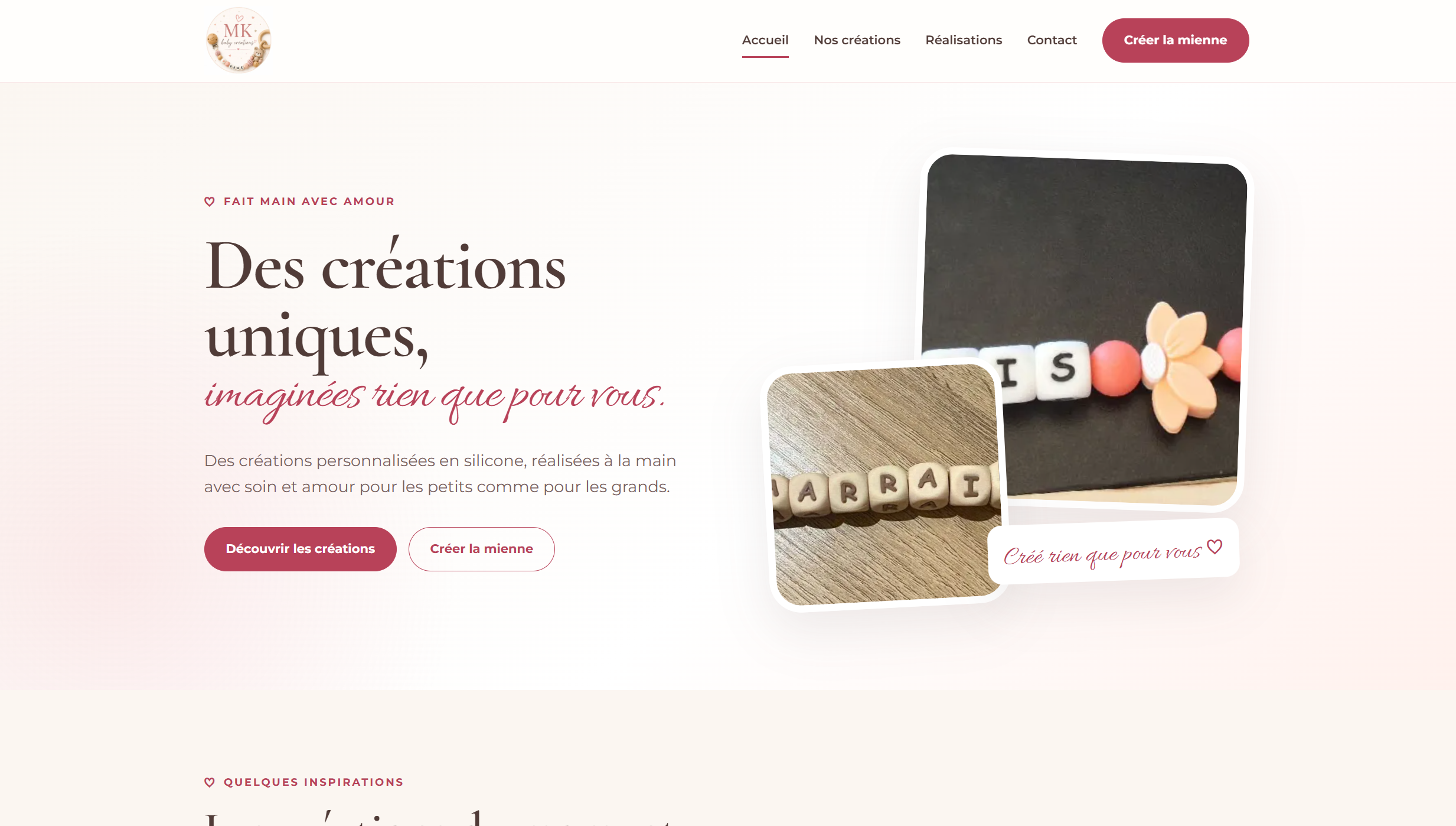 Création du site web MK baby créations