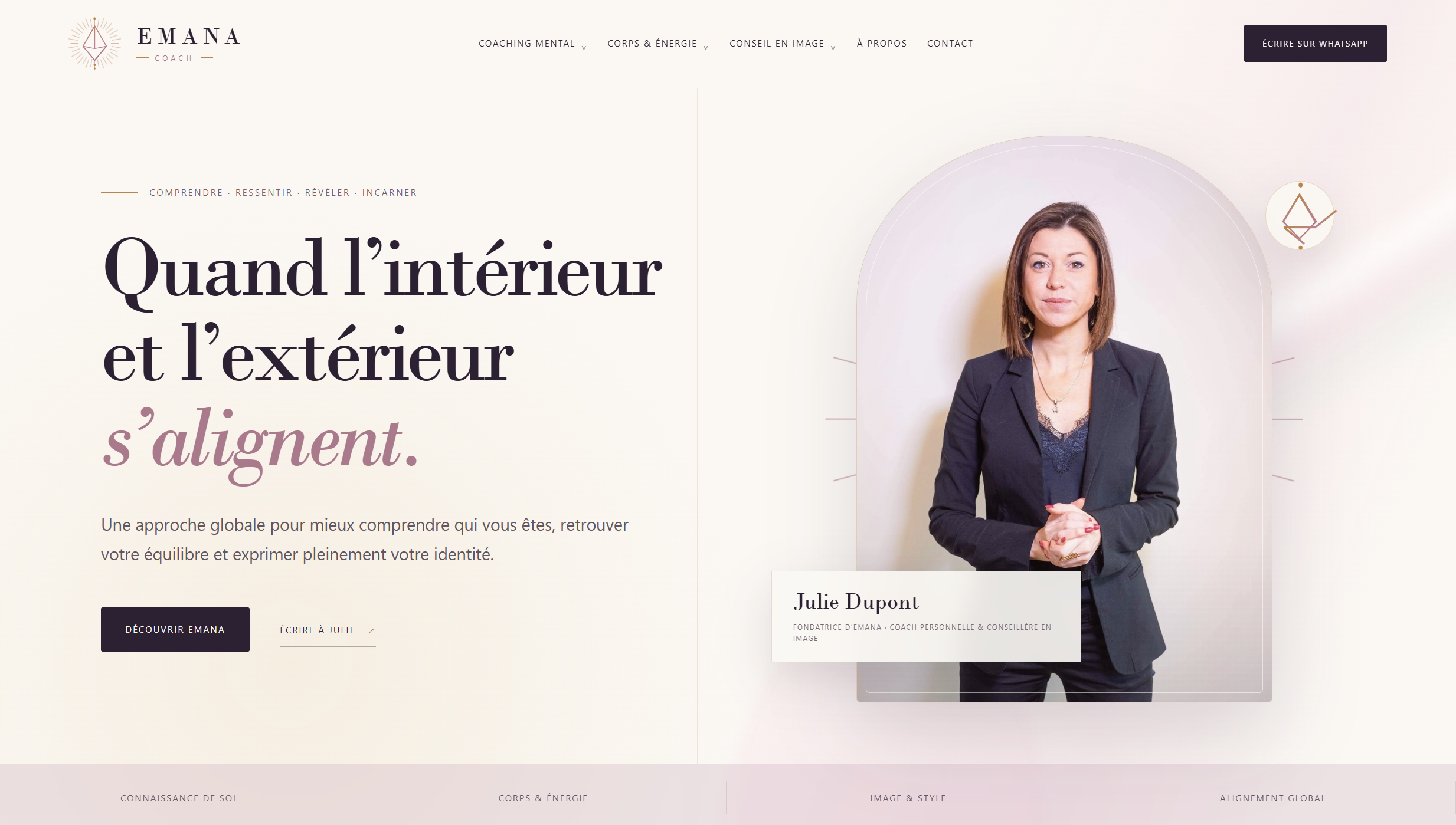 Création du site web pour Emana Coach